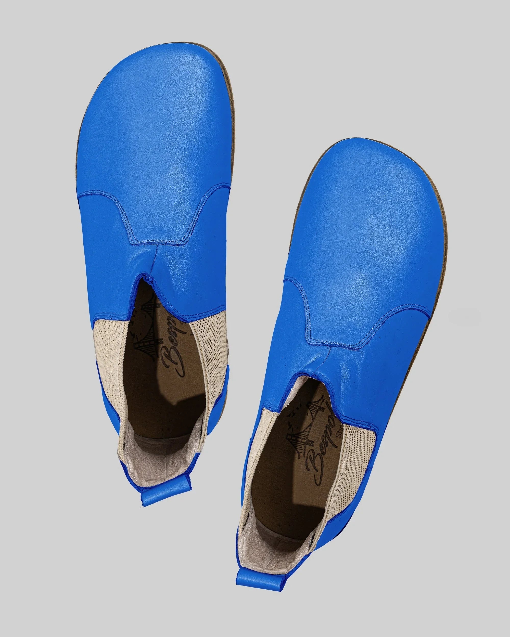 Side view Blue Chelsea Boots - Calf Leather Zero Drop | Bespoky