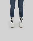 Close-up calf leather - White Barefoot Boot Detail | Bespoky