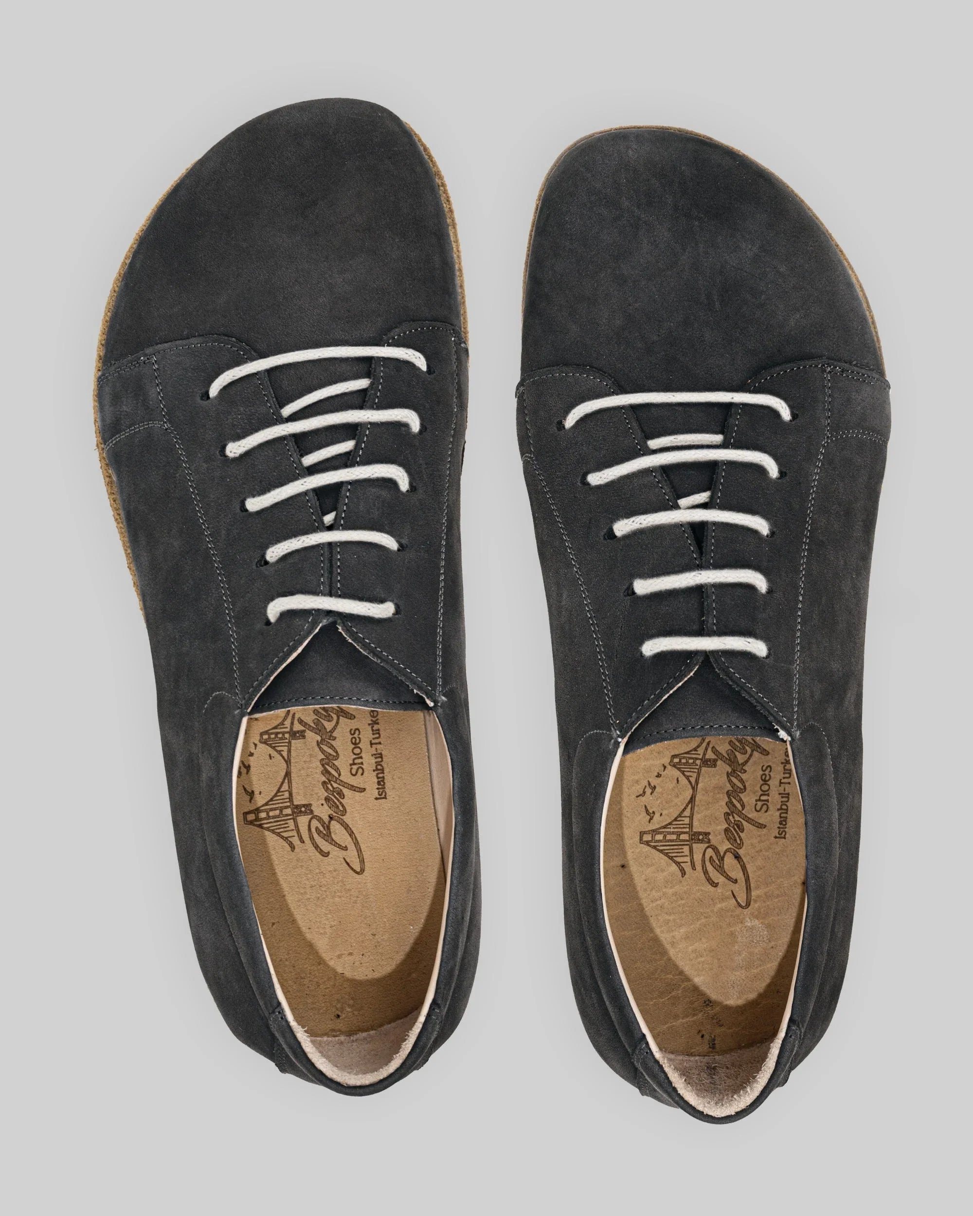 Side view Smoked Barefoot Sneaker - Calf Leather Zero Drop | Bespoky