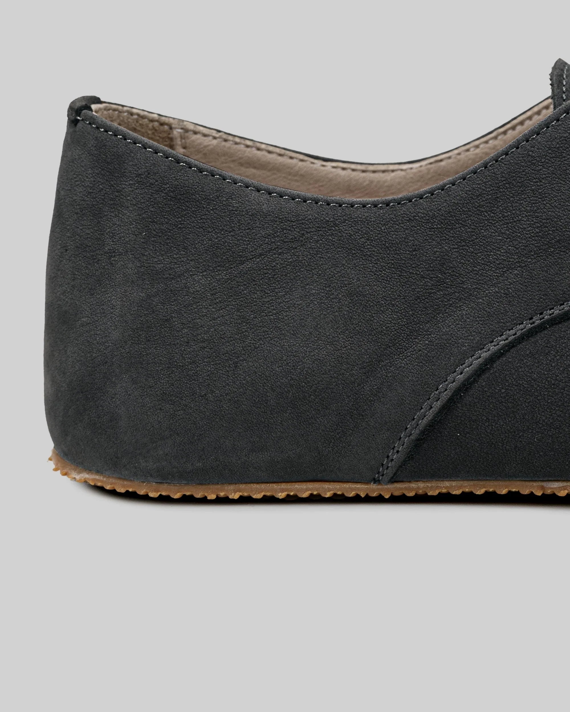 Side view Smoked Oxford Shoes - Calf Leather Zero Drop | Bespoky