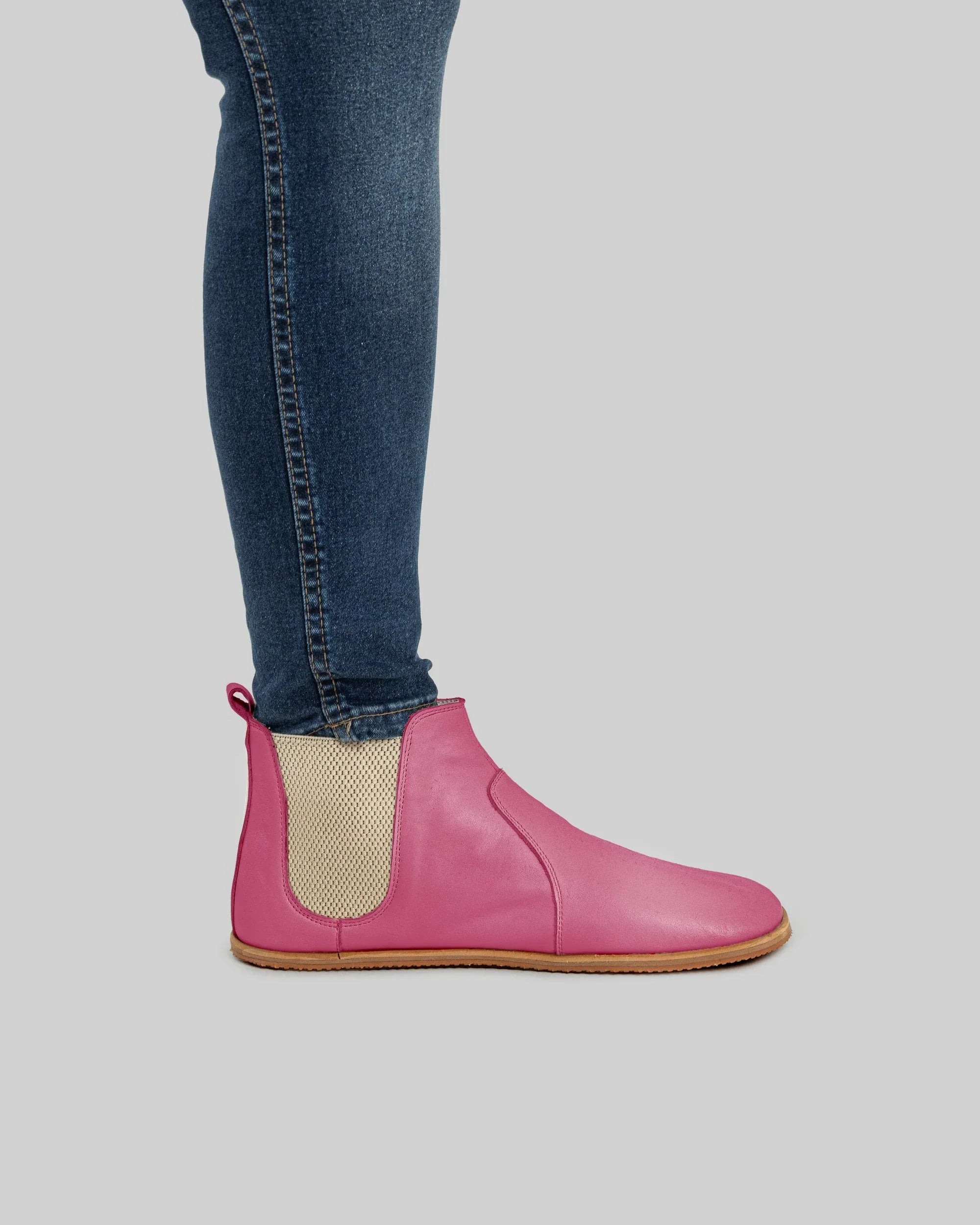 Back view Fuchsia Chelsea Boots - Calf Leather Handcrafted | Bespoky