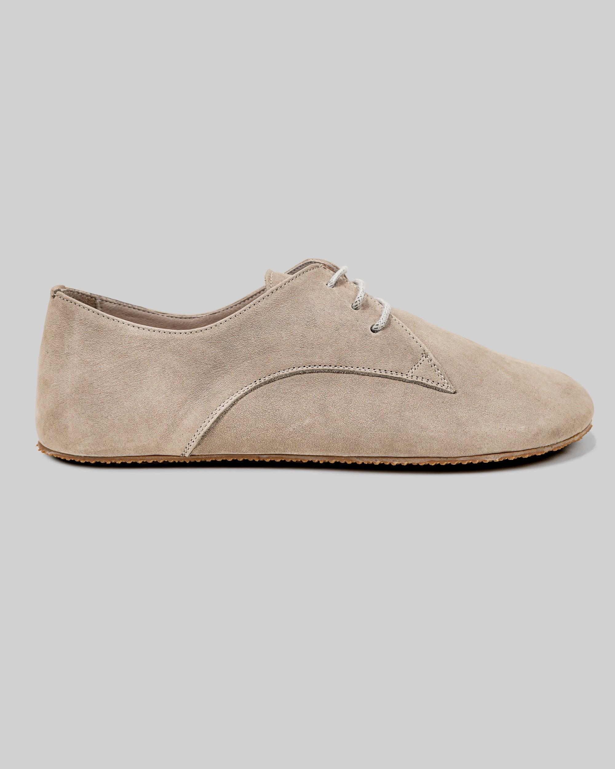 Side view Beige Oxford Shoes - Calf Leather Zero Drop | Bespoky