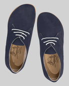 Side view Navy Nubuck Oxford Shoes - Calf Leather Zero Drop | Bespoky