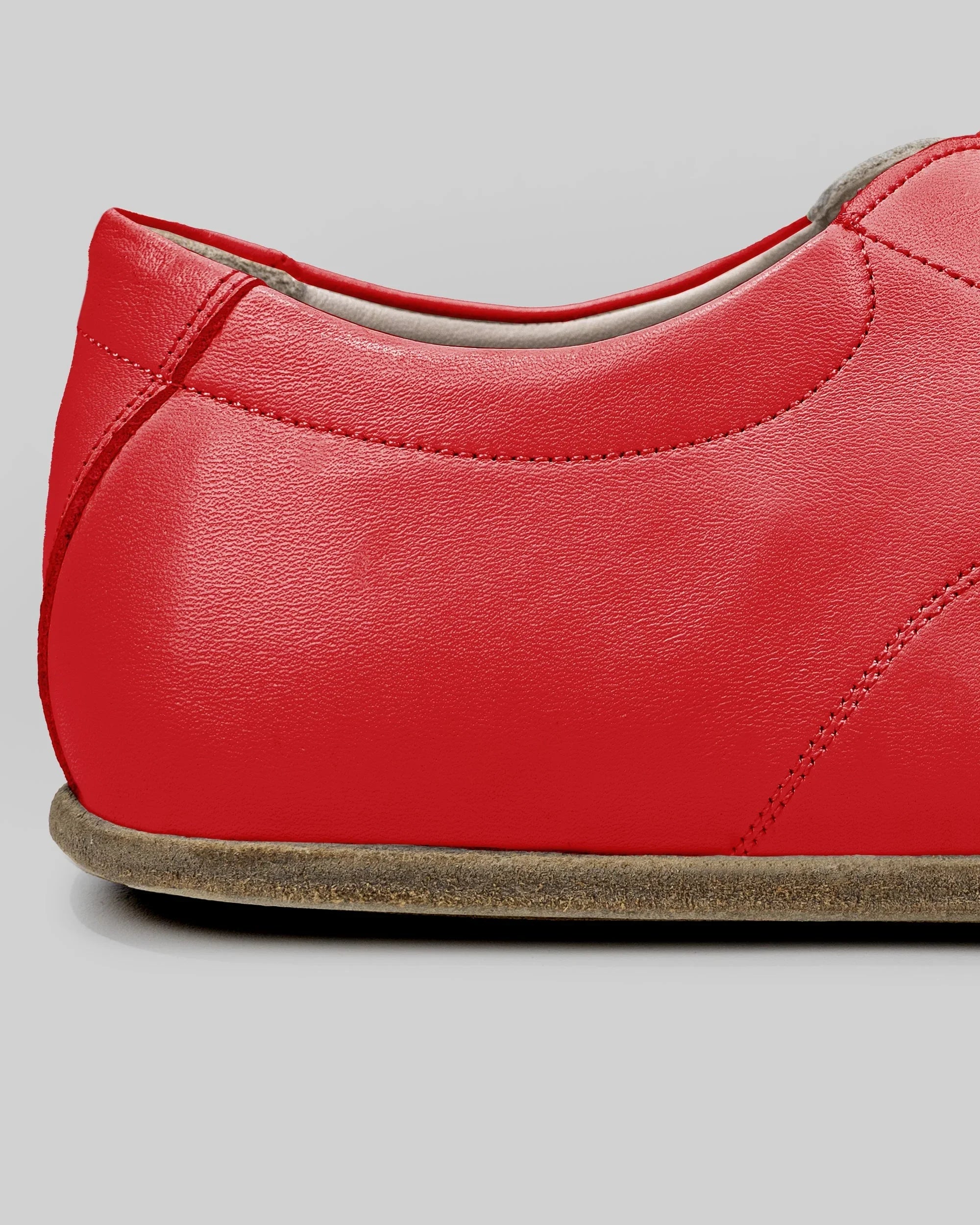 Top view Red Barefoot Sneaker - Handcrafted Calf Leather | Bespoky