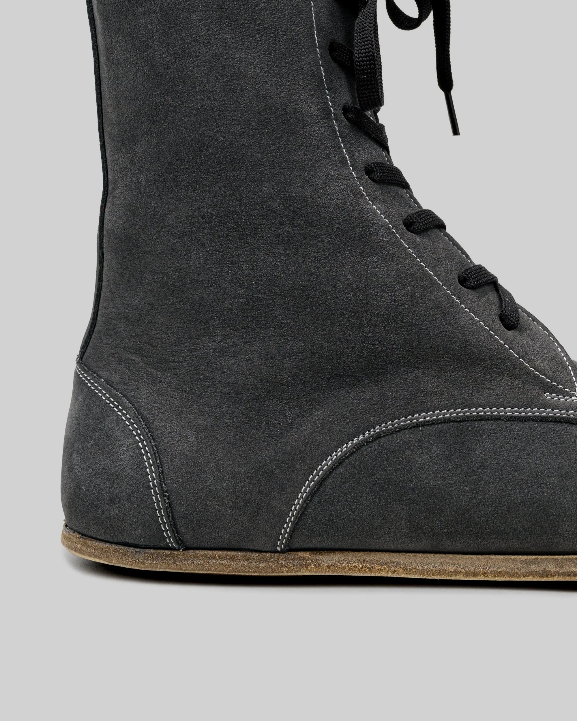 Top view Smoked Nubuck Barefoot Boot - Handcrafted Calf Leather | Bespoky