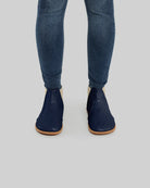 Detail Navy Blue Chelsea Boots - Handcrafted Calf Leather Turkey | Bespoky