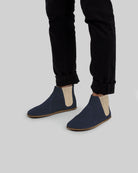 Detail Navy Chelsea Boots - Handcrafted Calf Leather Turkey | Bespoky
