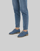 Back view Jean Blue Pointed Toe Oxford - Calf Leather Handcrafted | Bespoky