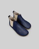 Men's Navy Blue Chelsea Boots - Handcrafted Calf Leather Wide Toe Box | Bespoky