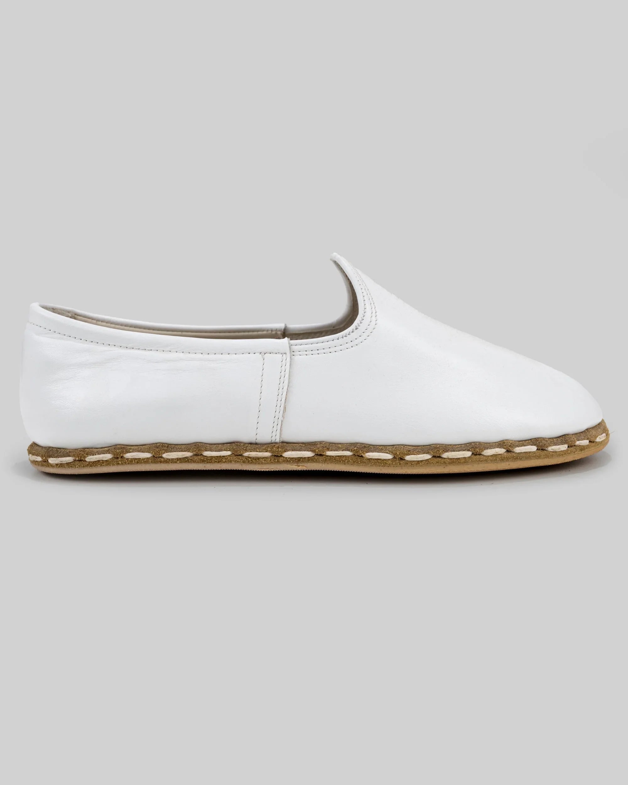 Top view White Yemeni Shoes - Handcrafted Calf Leather | Bespoky