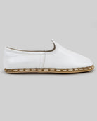 Top view White Yemeni Shoes - Handcrafted Calf Leather | Bespoky