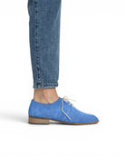 Pair Blue Pointed Toe Oxford - Barefoot Wide Toe Calf Leather | Bespoky