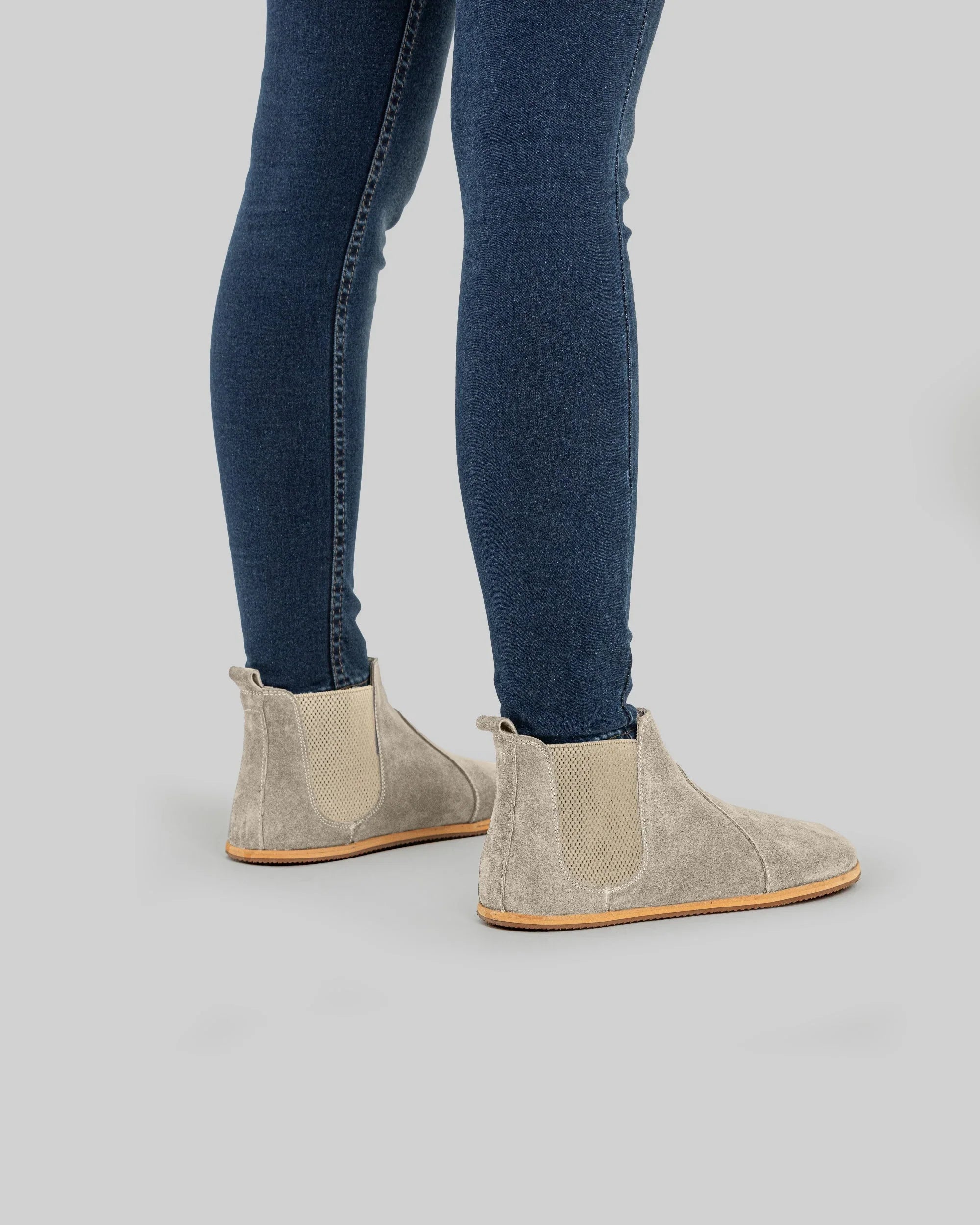 Detail Cream Suede Chelsea Boots - Handcrafted Calf Leather Turkey | Bespoky