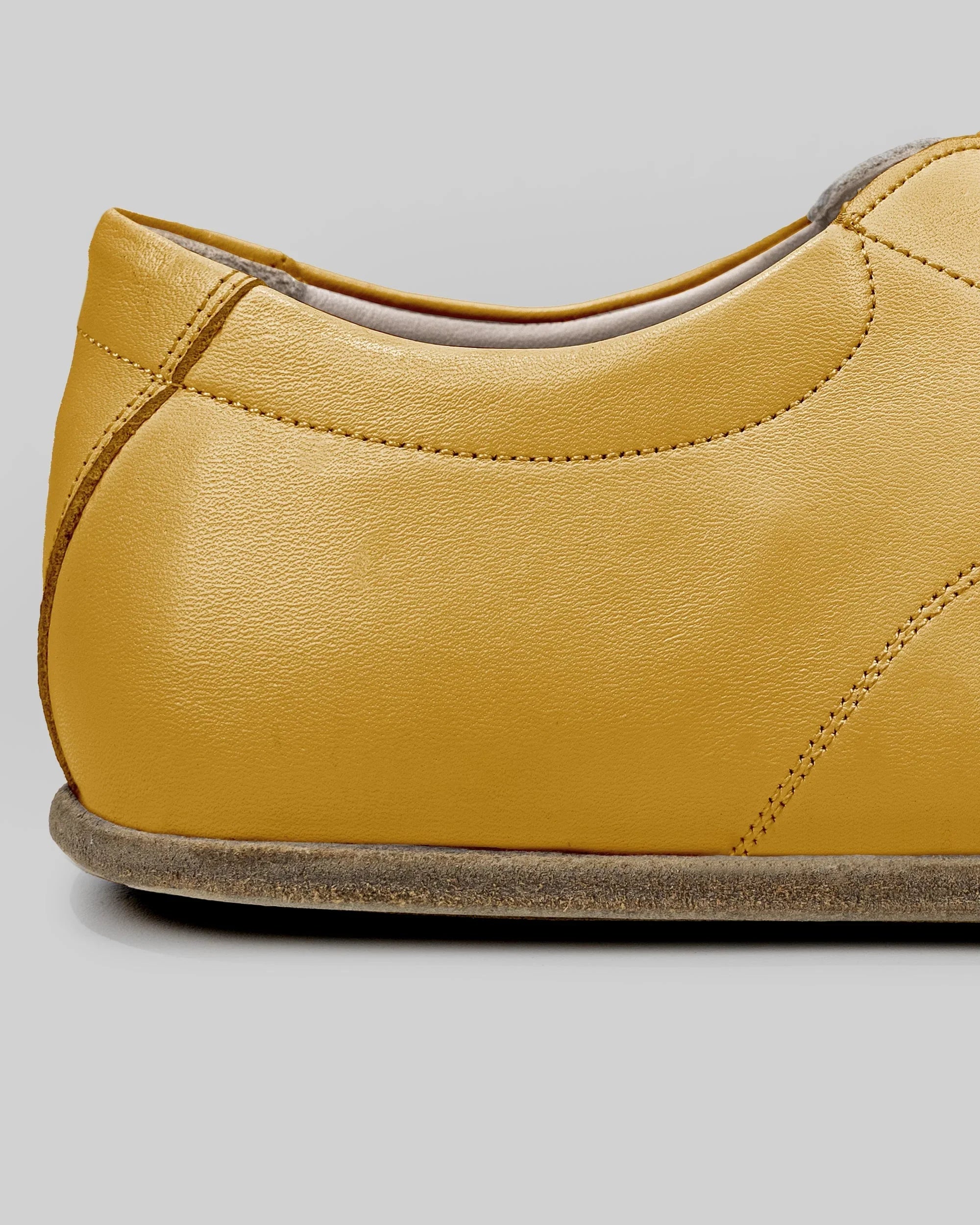 Top view Mustard Barefoot Sneaker - Handcrafted Calf Leather | Bespoky