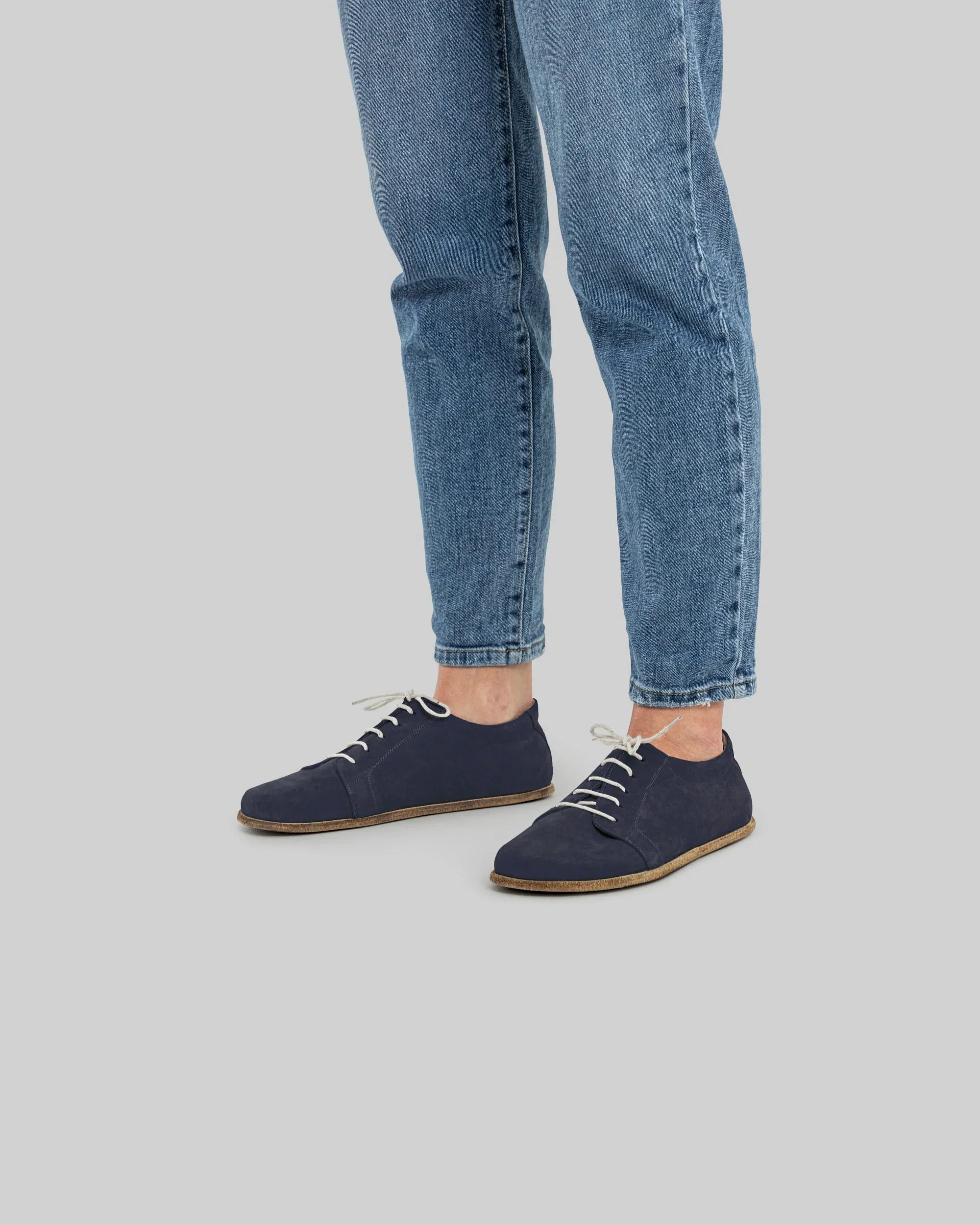 Detail Navy Barefoot Sneaker - Handcrafted Calf Leather Turkey | Bespoky