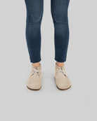 Pair Beige Nubuck Ankle Boots - Barefoot Wide Toe Calf Leather | Bespoky