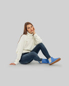 Pair Blue Suede Chelsea Boots - Barefoot Wide Toe Calf Leather | Bespoky
