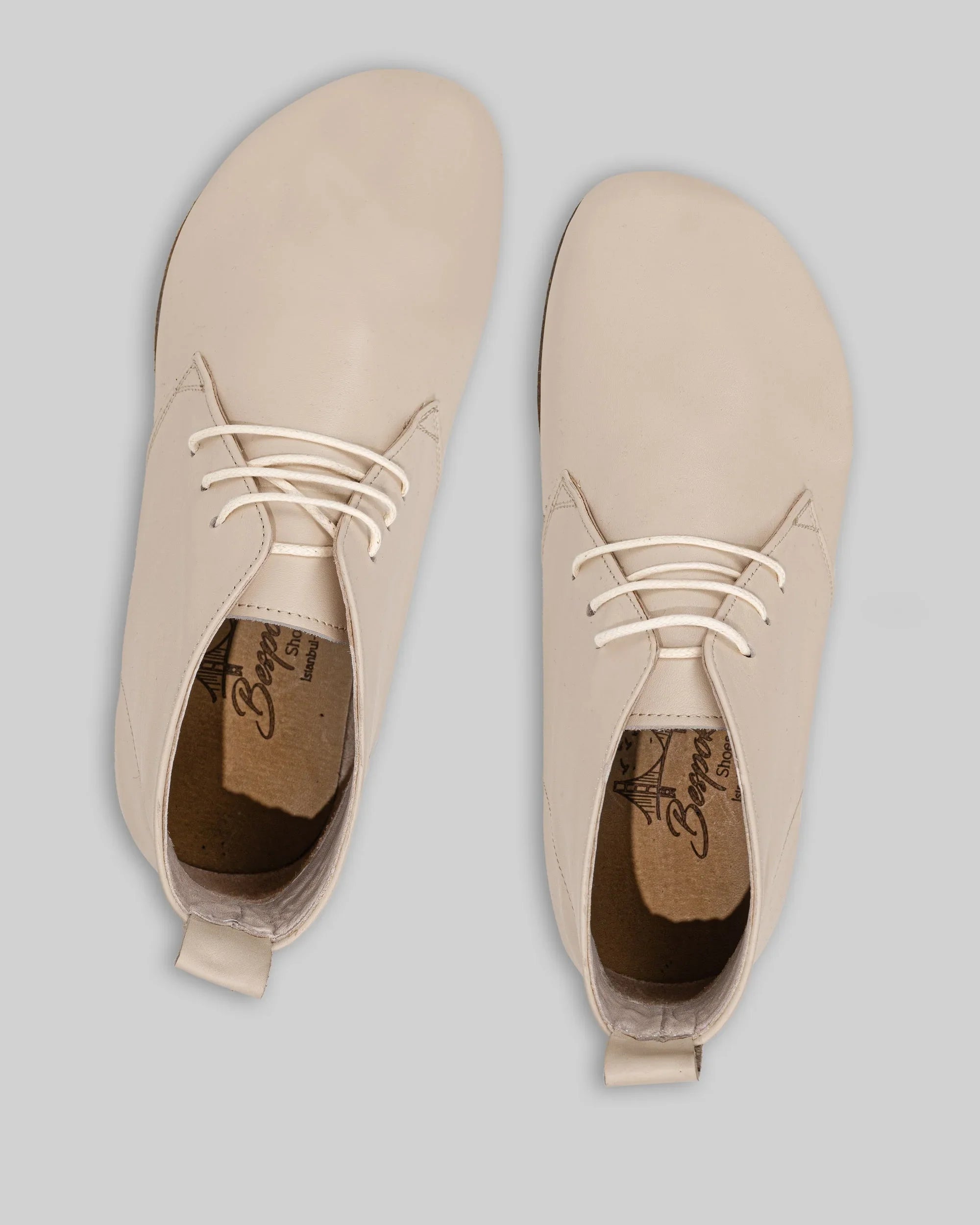 Top view Beige Ankle Boots - Handcrafted Calf Leather | Bespoky
