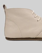 Pair Beige Ankle Boots - Barefoot Wide Toe Calf Leather | Bespoky