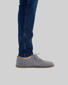 Detail Grey Suede Oxford Shoes - Handcrafted Calf Leather Turkey | Bespoky