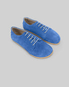 Dames Blauwe Barefoot Sneaker - Handgemaakt Kalfslleer Brede Teenruimte | Bespoky