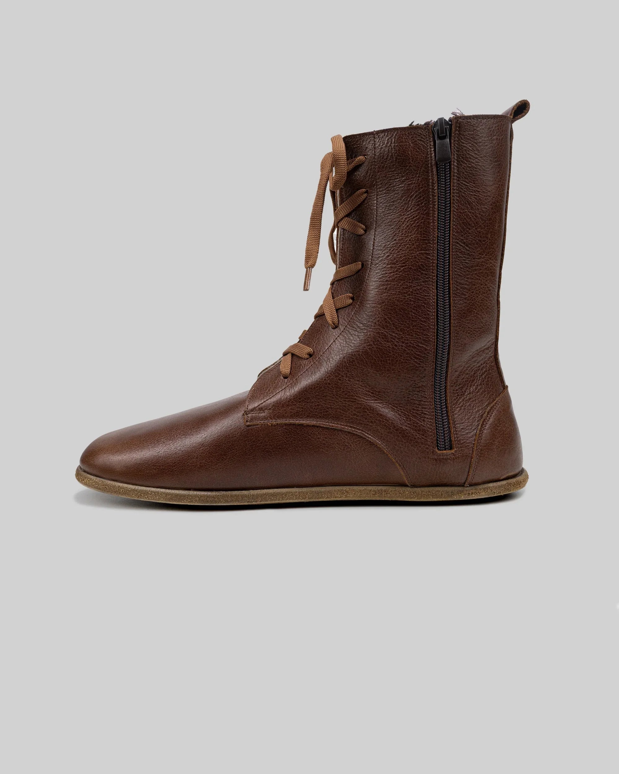 Detail Brown Barefoot Boot - Handcrafted Calf Leather Turkey | Bespoky