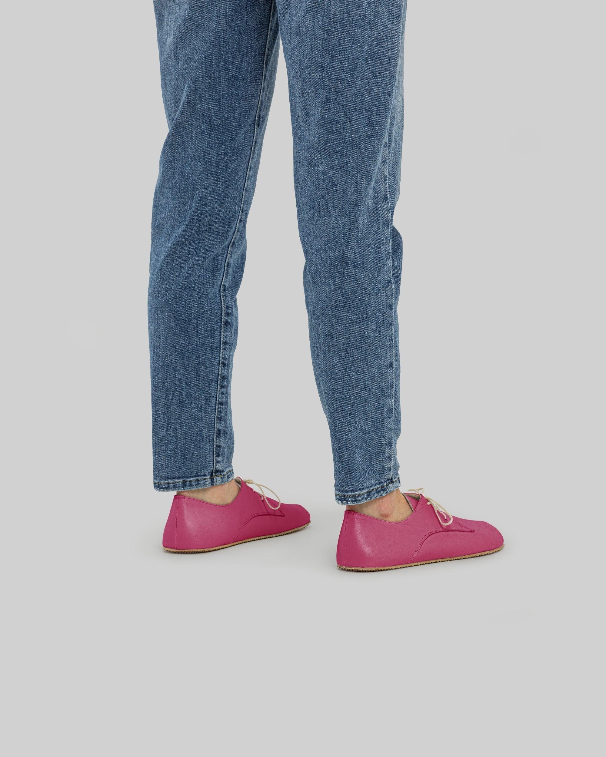 Pair Fuchsia Oxford Shoes - Barefoot Wide Toe Calf Leather | Bespoky