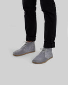 Pair Grey Suede Ankle Boots - Barefoot Wide Toe Calf Leather | Bespoky