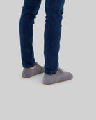 Pair Grey Suede Oxford Shoes - Barefoot Wide Toe Calf Leather | Bespoky
