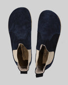 Side view Navy Suede Chelsea Boots - Calf Leather Zero Drop | Bespoky