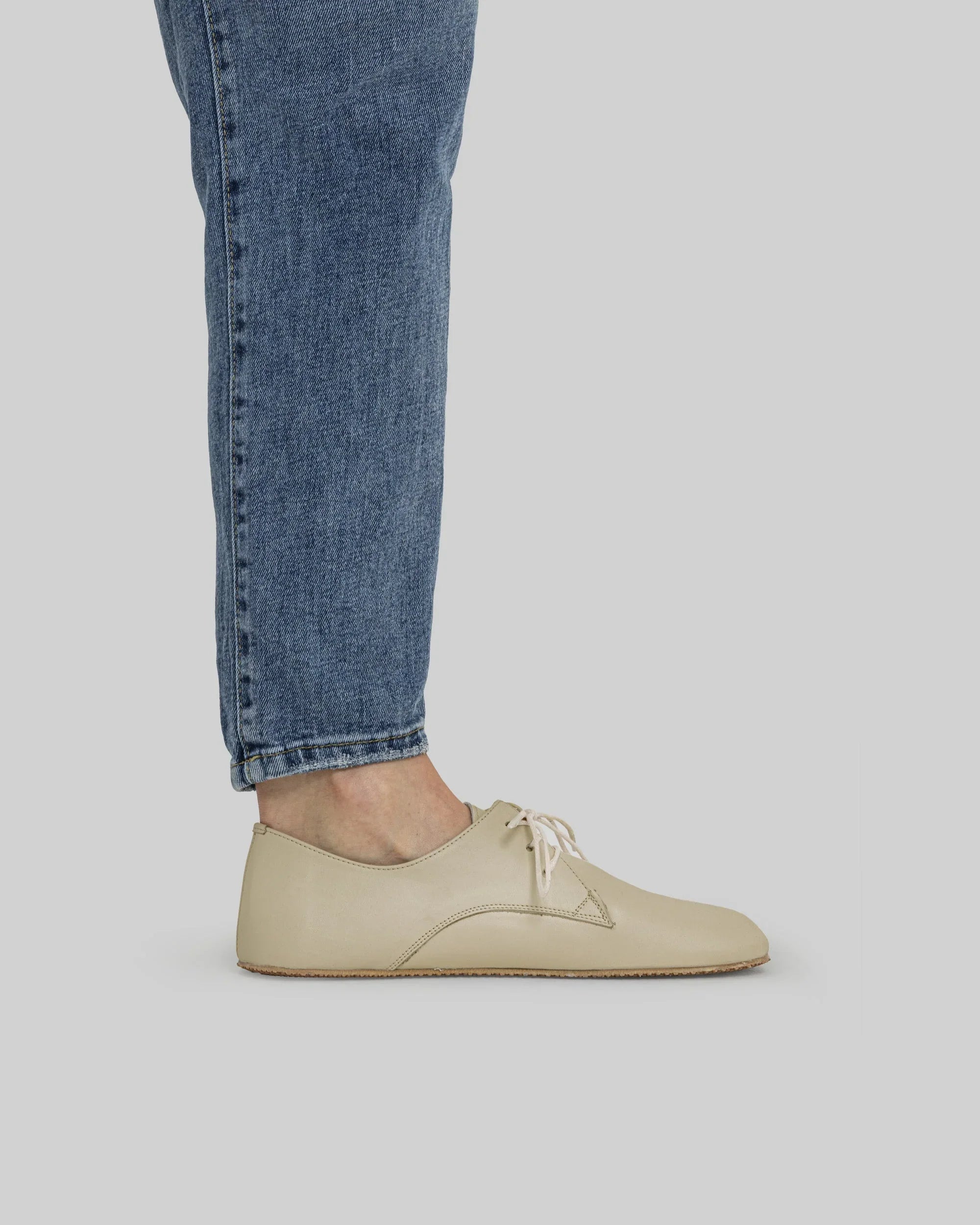 Back view Beige Oxford Shoes - Calf Leather Handcrafted | Bespoky