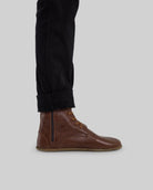 Close-up calf leather - Brown Barefoot Boot Detail | Bespoky
