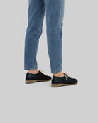 Detail Dark Green Pointed Toe Oxford - Handcrafted Calf Leather Turkey | Bespoky