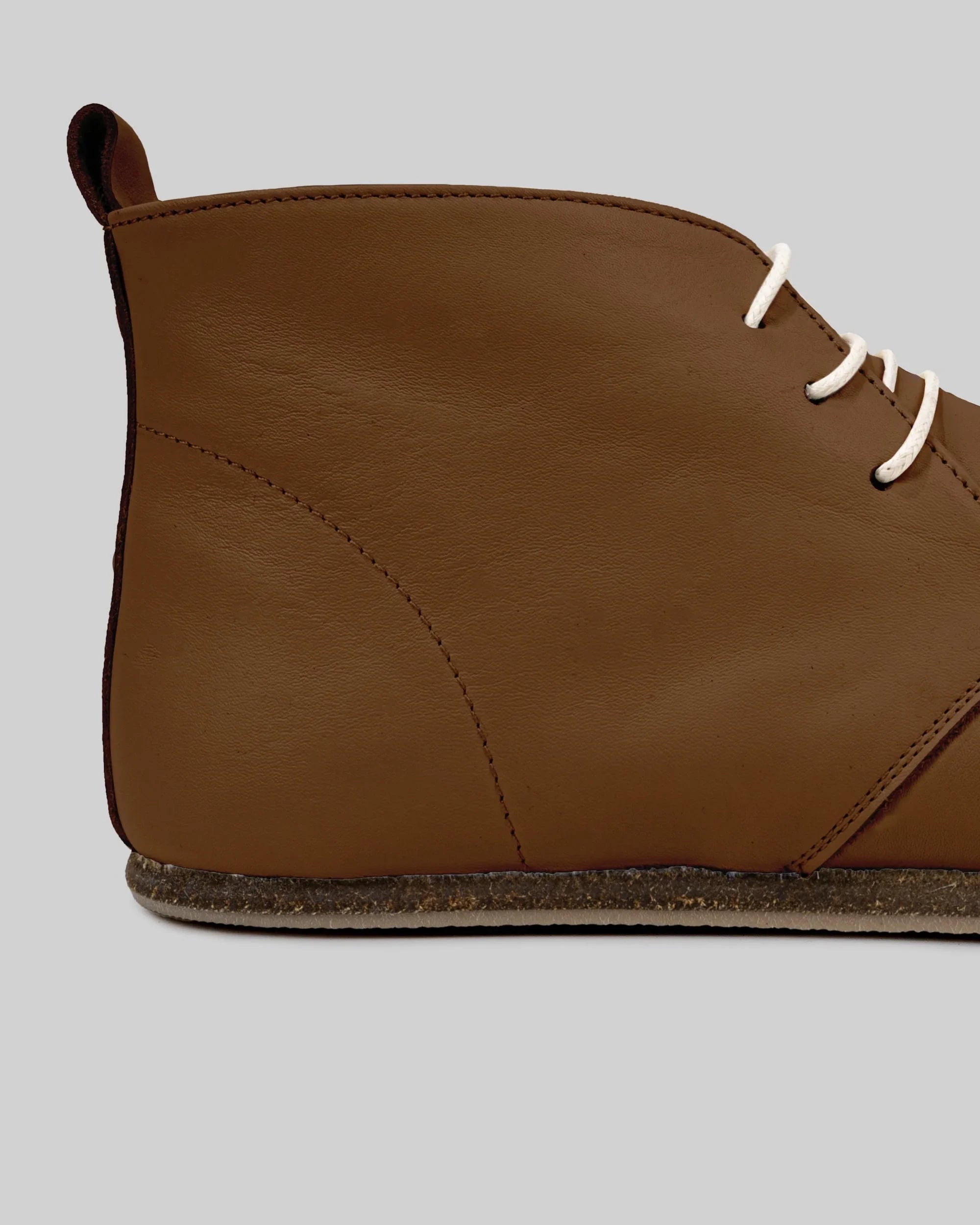 Side view Tan Ankle Boots - Calf Leather Zero Drop | Bespoky