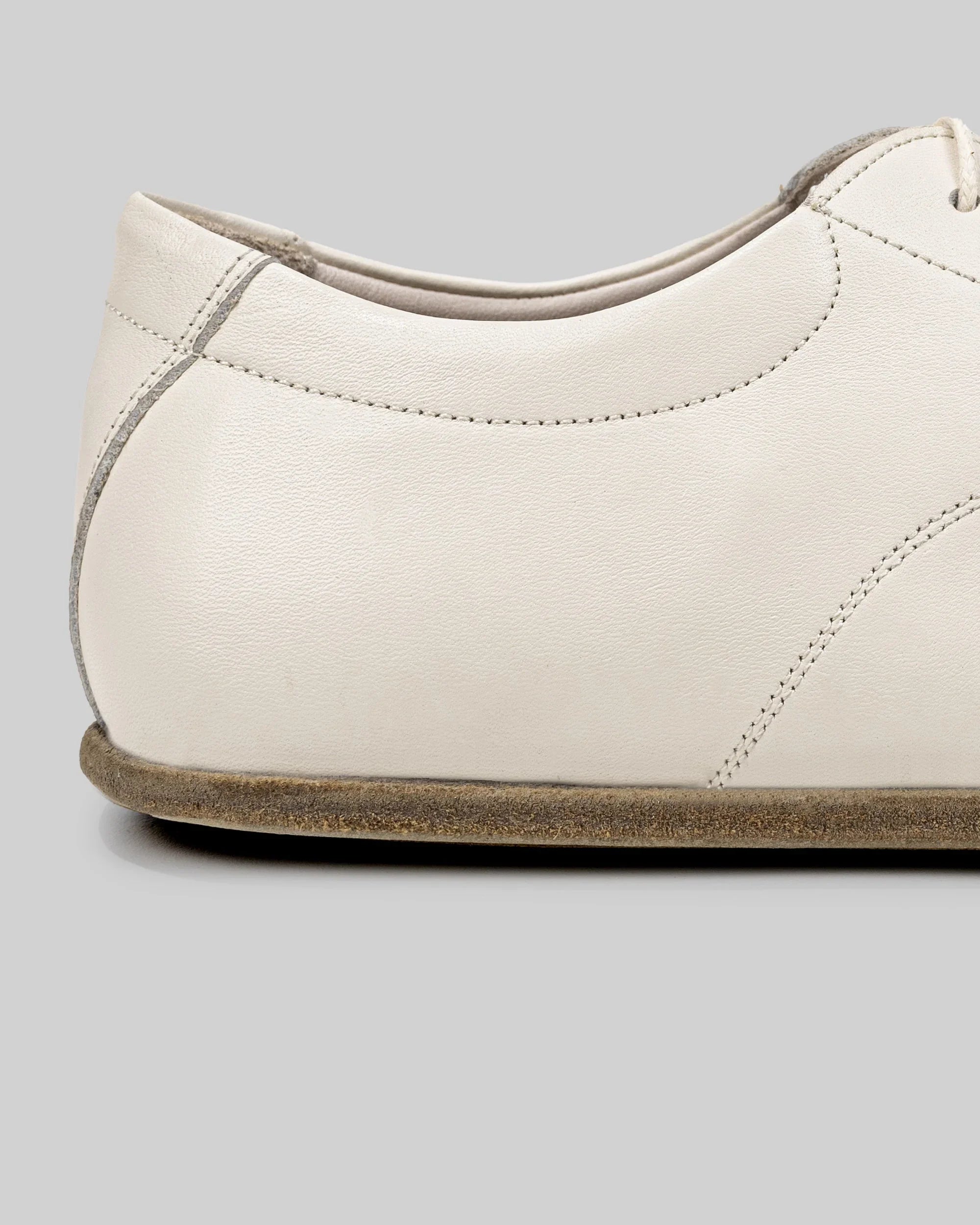 Top view Cream Barefoot Sneaker - Handcrafted Calf Leather | Bespoky