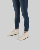 Back view Cream Ankle Boots - Calf Leather Handcrafted | Bespoky