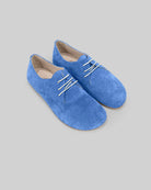 Women's Blue Oxford Shoes - Handcrafted Calf Leather Wide Toe Box | Bespoky