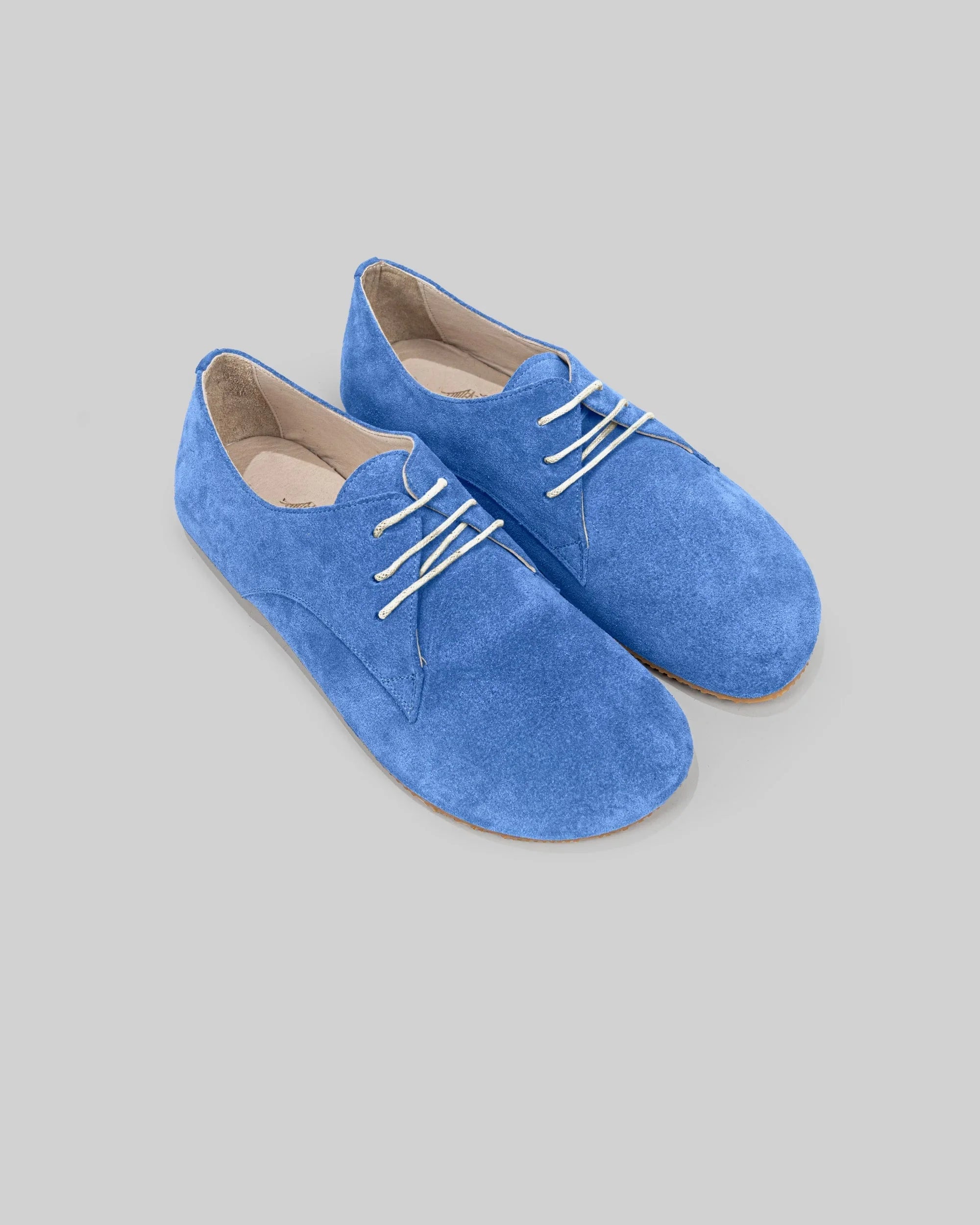 Women's Blue Oxford Shoes - Handcrafted Calf Leather Wide Toe Box | Bespoky