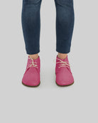 Pair Fuchsia Ankle Boots - Barefoot Wide Toe Calf Leather | Bespoky