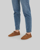 Pair Tan Nubuck Oxford Shoes - Barefoot Wide Toe Calf Leather | Bespoky