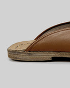 Top view Dark Tan Slippers - Handcrafted Calf Leather | Bespoky
