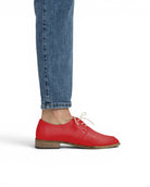 Pair Red Pointed Toe Oxford - Barefoot Wide Toe Calf Leather | Bespoky