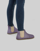 Pair Purple Chelsea Boots - Barefoot Wide Toe Calf Leather | Bespoky