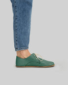 Pair Green Oxford Shoes - Barefoot Wide Toe Calf Leather | Bespoky
