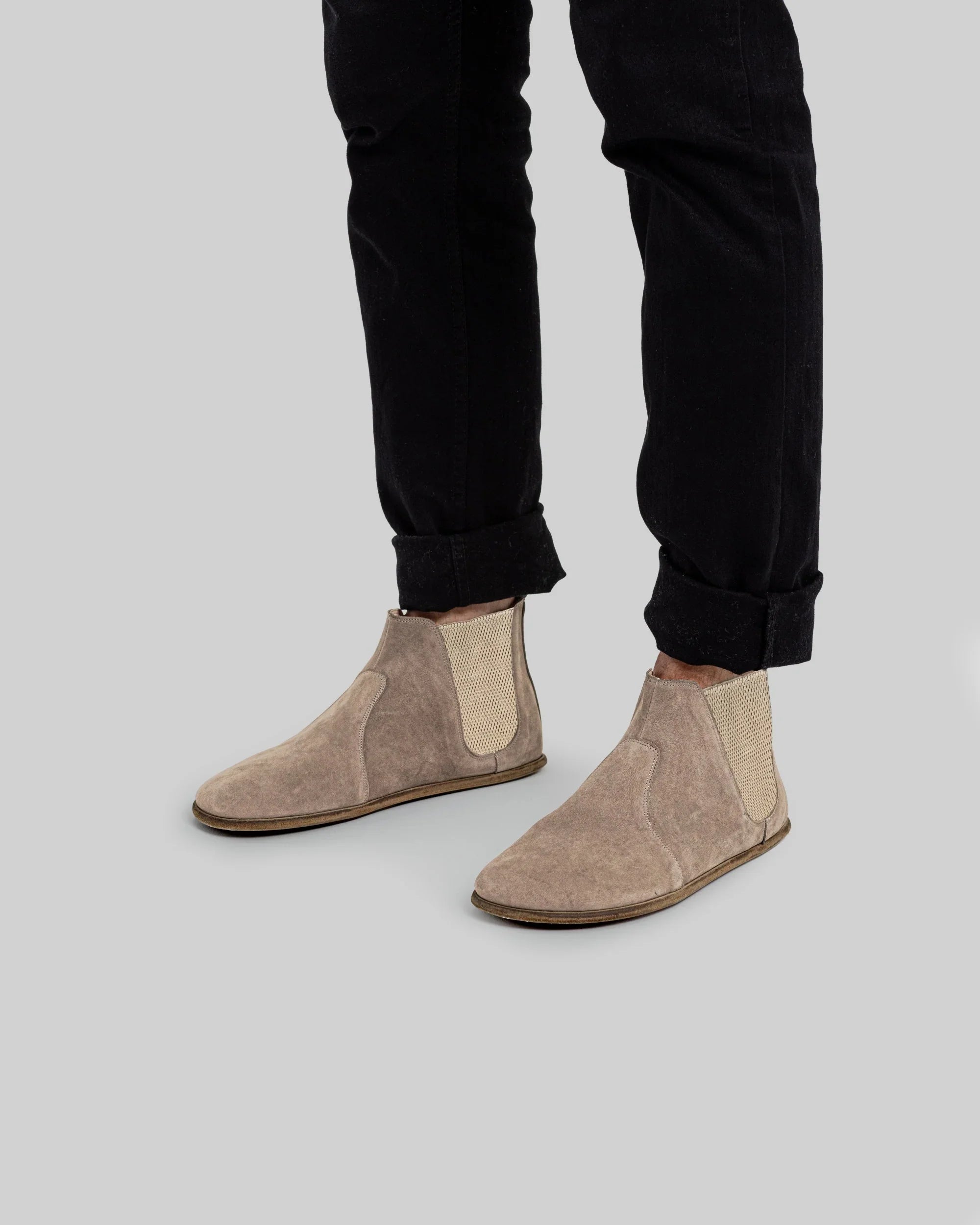 Detail Beige Nubuck Chelsea Boots - Handcrafted Calf Leather Turkey | Bespoky