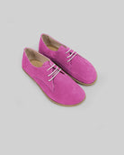 Men's Pink Nubuck Oxford Shoes - Handcrafted Calf Leather Wide Toe Box | Bespoky