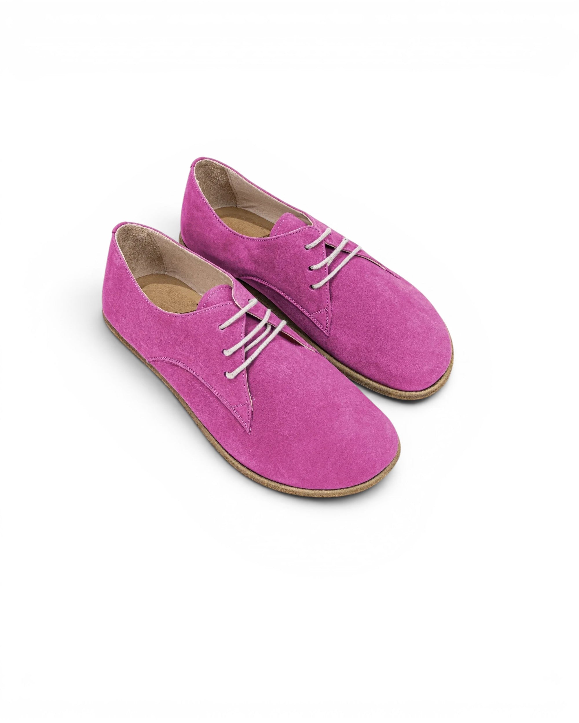 Women's Pink Oxford Shoes - Handcrafted Calf Leather Wide Toe Box | Bespoky