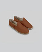Men's Dark Tan Yemeni Shoes - Handcrafted Calf Leather Wide Toe Box | Bespoky