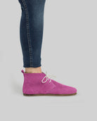 Close-up calf leather - Pink Nubuck Ankle Boots Detail | Bespoky