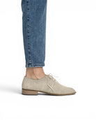 Detail Cream Pointed Toe Oxford - Handcrafted Calf Leather Turkey | Bespoky